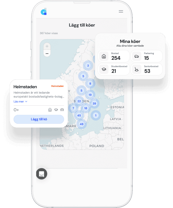 Dibz app visar parkeringsköer